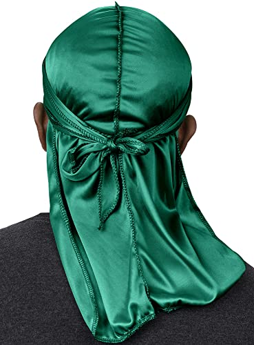 Veeta Superior Silk Durag - Smooth Silk Durag for Men & Women, Long Double Wide Straps, Outside Seam Triple Stitch Du Rag