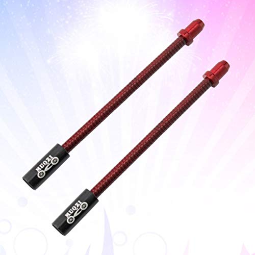 Besportble 2Pcs Bike Flexible V-Brake Noodle Cable Guide Pipe Rubber Boots Bicycle Cycling (Red) #TOP6