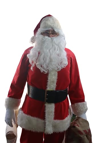 Black Leather Santa Belt with Solid Brass Buckle, 4 in Width