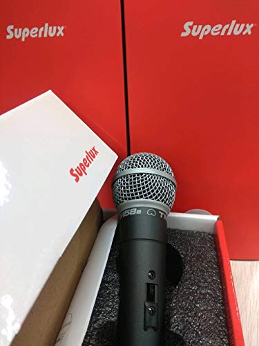 Image of Superlux TM58S Dynamic Vocal Microphone with On /Off Switch | Unidirectional Cardioid Mic for Singing, Recording, Stage, Karaoke, and Live Sound