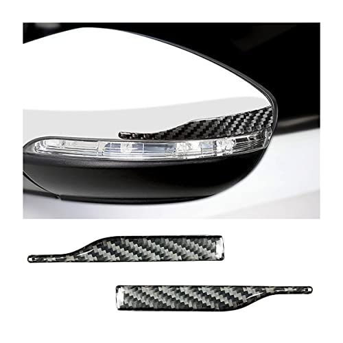 CGEAMDY 2 Stück Aufkleber Stoßstange für Rückspiegel Aufkleber Türkante Stoßstange Türschutz Universal, Carbon-Faser Muster Rückspiegel Streifen Abdeckung (11.3x1.44cm)