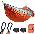 NATUREFUN Ultra-Light Travel Camping Hammock | 300kg Load Capacity,(275 x 140 cm) Breathable,Quick-Drying Parachute Nylon | 2 x Premium Carabiners,2 x Nylon Slings Included | Outdoor Indoor Garden
