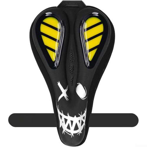 Funda para sillín de bicicleta, gel de silicona elástica, absorción de golpes, cubierta de cobertura completa, gruesa e impermeable para bicicletas de carretera y montaña (negro plateado)