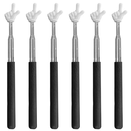 6 Zeigestöbe, Professionelle Zeigefinger Stäbe Für Lehrer Und Präsentationen, Ausziehbar 21,5-69,5 Cm, Metall Material, Schwarz Und Weiß