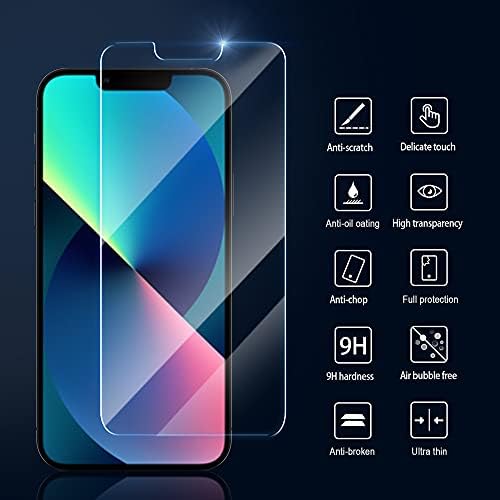 Migeec [3 Pack] Screen Protectors Tempered Glass For iPhone 14/13/ iPhone 13 Pro Protective Film Anti-Scratch, Anti-Oil, Anti-Bubbles