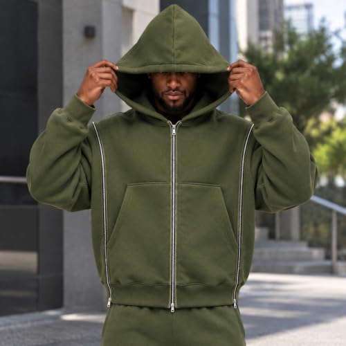 Oversized Hoodies for Men Zip Up Sweatshirt Light Jackets Fall Outfits 2026 - image 3