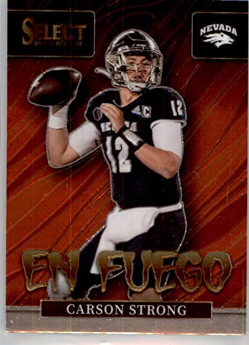 2022 Panini Select Draft Picks En Fuego Football #7 Carson Strong Nevada Wolf Pack Officially Collegiate NCAA Licensed Trading Card (Stock Photo shown, card straight from pack and box in Near Mint to Mint Condition)