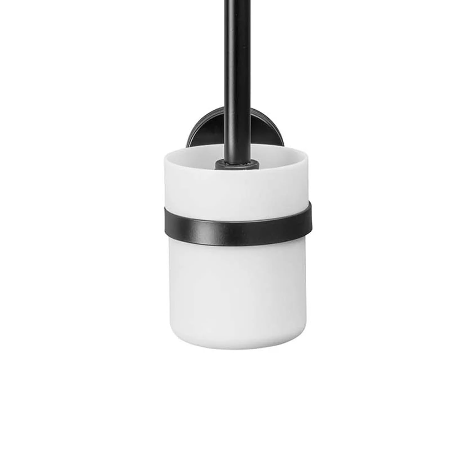 Escobilla para WC – Escobilla y escobilla de Pared para baño, de plástico y Metal, 11 x 8 x 36 cm, Blanco y Negro