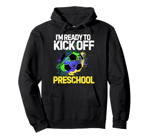 Funny Back To School Kick off preschool Soccer Kids Boys Pullover Hoodie