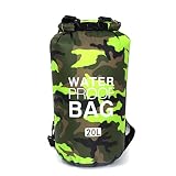 ドライバッグ 防水 10L 20L ウォータープルーフ アウトドア キャンプ 海 川 プール 防災バッグ スタッフバッグ (グリーン, 20L)