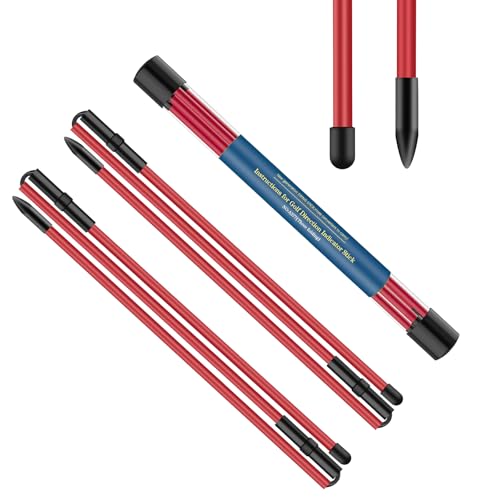 BAIRBRE Golf Alignment Sticks 2 Pack,Golf Alignment Rods Upgraded 48" Collapsible Golf Practice Sticks Golf Training Aid for Aiming,Putting,Golf Training Sticks with Clear Tube Case (Red)