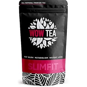 WOW TEA SlimFit Thee – Natuurlijke lichaamsvormende thee | Snelwerkende kruiden voor gewichtsverlies | Taille afslankthee | Groene theecomplex | F-Burning Biologische Thee | 150g, Made in EU