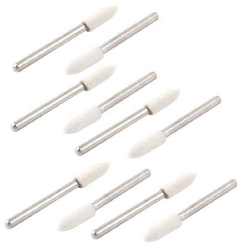 Aexit 10 Pcs Abrasive Mounted Points Polishing Tool 15mm x 4mm Conical Wool Felt bo-bs for Grinding Mounted Points Electric Drill