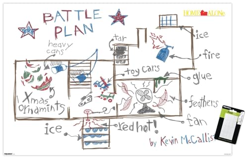 Trends International Home Alone (1990) - Battle Plan Wall Poster, 22.4L x 14.7W, Premium Poster & Mount Bundle