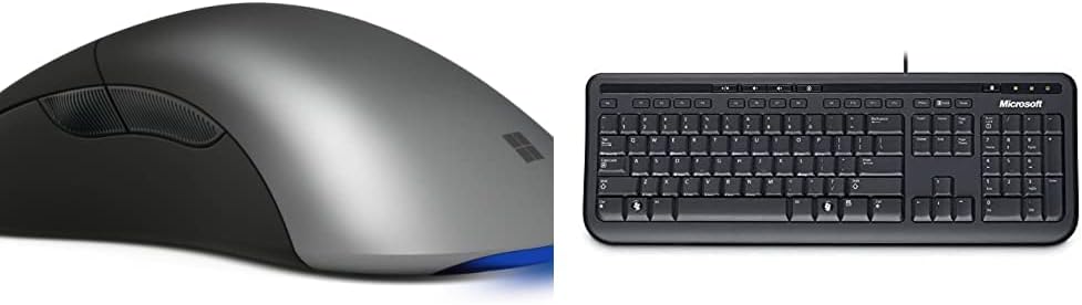 Microsoft NGX-00012 Intellimouse Pro - Black Shadow & Wired Keyboard 600, UK Layout - Black