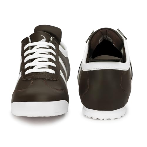 Image of baron scott Men's Casual Flat Sneakers | Faux Leather Lace-Up Shoes for Men | Lightweight TPR Sole with EVA Foam Insole | Comfortable Sneakers for Walking, Travel, Office & Casual Use