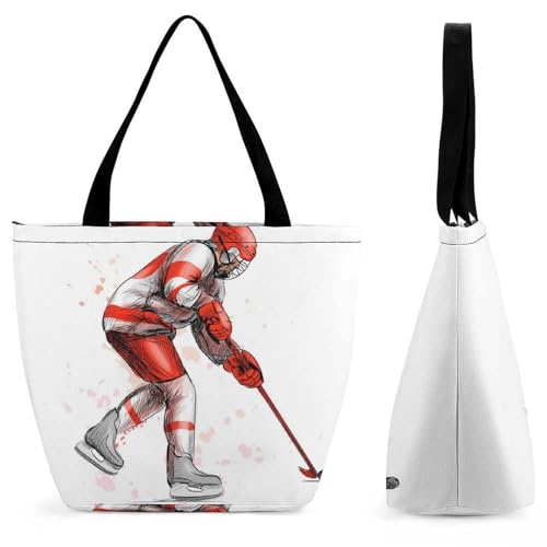 Sac à main joueur de hockey sur glace pour femme grand cabas bandoulière