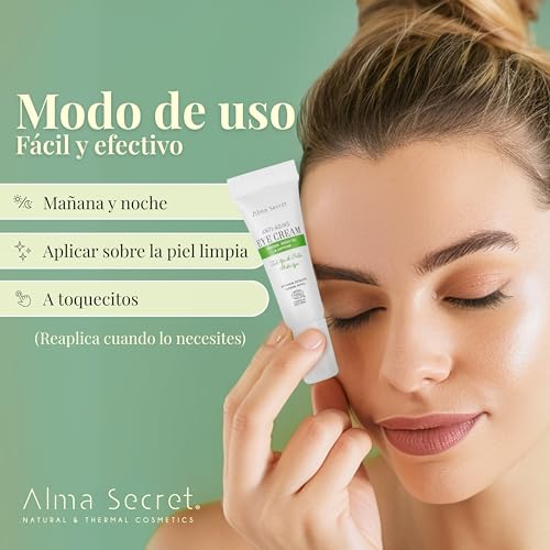 Miniatura 7 de Alma Secret Contorno De Ojos Antiedad Con Aguacate, Té Verde Cafeína, Crema Contorno De Ojos Mujer Y Hombre, Eye Cream Antiojeras, Contorno De Ojos Antiarrugas Mujer - Ecocert Cosmos Natural 10 Ml