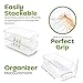 Utopia Home - Fridge & Refrigerator Organizer Bins (8 Pack), Clear Stackable Durable Plastic Storage Containers with Easy Grip Handles for Pantry, Kitchen Cabinets & Countertops
