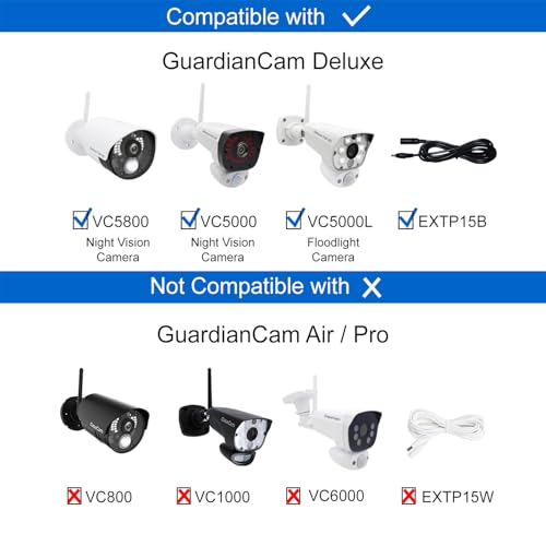 CasaCam Wireless Security Camera System | 7" Touchscreen Monitor & 2 1080p Cameras | AC Powered, No Monthly Fees, Two-Way Audio, Free APP, SD Card and Battery Installed, GuardianCam Deluxe VS5802
