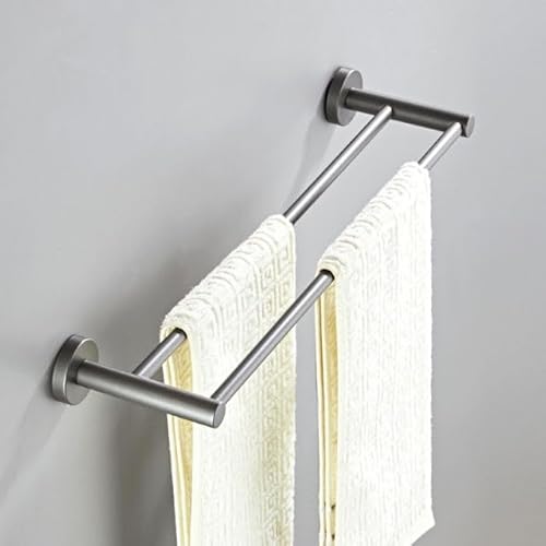 رف للفوط متعدد الوظائف من الستانلس ستيل يعلق على الحائط لتعليق الفوط في الحمام 60 سم