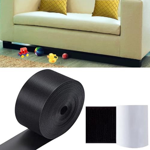 ZZQWHZZGW Under Couch Blocker Toy Blocker for Under Couch and Under Bed with Adhesive Mounting Strap, Stop Things from Going Under Sofa Bed and Other Furniture Pet Blocker(137in Long, 4.3in Width)