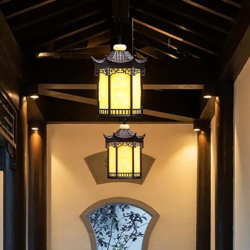 Lustre extérieur étanche pour éclairer une table de jardin suspendu