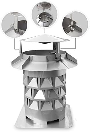 Windkat Schornsteinaufsatz Ø180mm - Edelstahl Kaminhaube Mit Grundplatte & Silikon