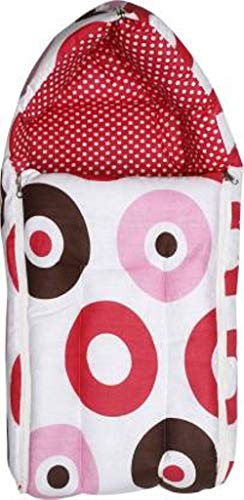 Image of by Urban Space Cotton Baby 3 in 1 Reversible Cotton Bed Cum Sleeping Bag (Wrapper Size -68 x 50 x 15 cm, 0-12 Months, Polka Pink)