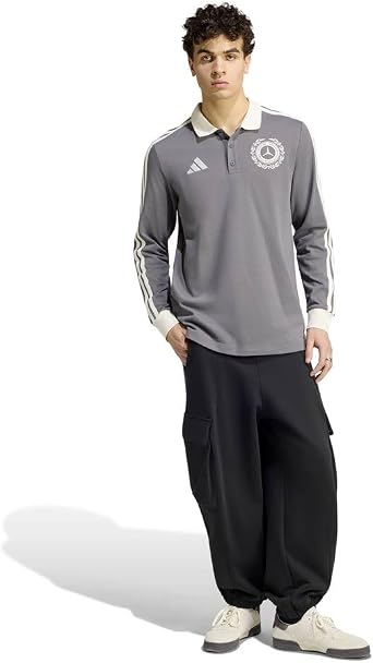 adidas Men's Mercedes - Amg Petronas Formula 1 Team Silver Arrows Icon Polo Long Sleeve (Pack of 1)