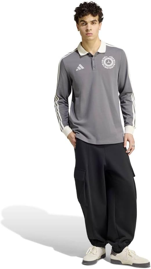 adidas Men's Mercedes - Amg Petronas Formula 1 Team Silver Arrows Icon Polo Long Sleeve (Pack of 1)