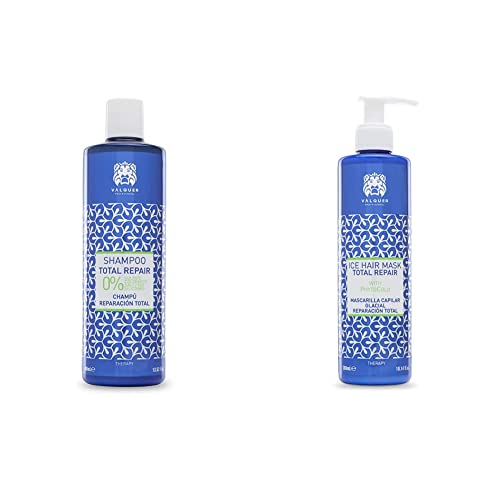 Válquer Profesional Champú Total Repair Zero% + Profesional Ice Hair Mask. Máscara Capilar Reparación Total efecto hielo