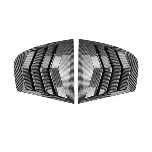 と互換性がある BMW 3シリーズ E90 2005-2011 ペア リアサイドウィンドウルーバー 320i 330i M3 エアベント サンシェード シャッターパネル トリムカバー(Carbon Fiber Look)