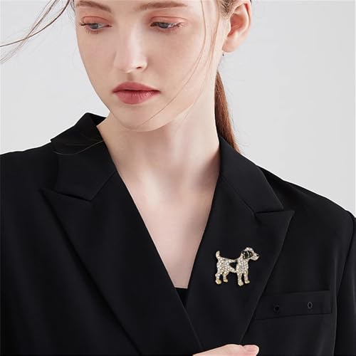 Image of Cute Dog Rhinestones Cartoon Animal Brooch Lapel Pins Badge Brooches for Women Girls Suit Desses Clothing Backpacks Bags Hats Accessory Fashion Jewelry