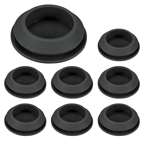 Image of M METERXITY 8-Packs Silicone Hole Plugs, Snap in Locking Hole Plugs for 30-33mm Hole, Round Hole Rubber Plug Kitchen Bulkheads Waterproof Sealing Plugs [Black]