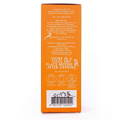 Sunbird Rooibos Spiced Orange Rooibos | Té Rojo con Naranja y Especias | 20 Bolsas de compostaje | Rare Premium Rooibos… - Imagen 5