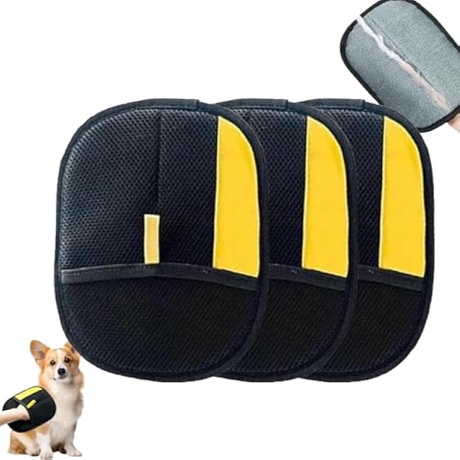 Pet Hair Removal Glove,Reusable Cat Dog Grooming Gloves Pets Hair for Dogs, Cats & Horses with Long and Short Hair Fur (3PCS)-NAtRgSOk