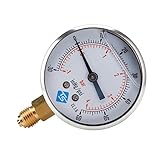 Wasserdruckmessgerät für zu Hause – Doppelskalenanzeige: Mit der Doppelskalenanzeige eignet sich dieses Messgerät zum Messen des Drucks sowohl in metrischen als auch in imperialen Einheiten.