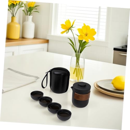 Théière portable céramique IMIKEYA avec tasses empilables pour le bureau