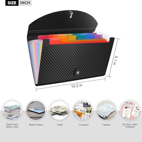 Receipt Organizer Cesil 13 Pockets Receipt Holder Small Accordion File Organizer Expanding File Folder Large Capacity Cards Ticket File Check Cards Bill Business Coupons Storage Ca image 5