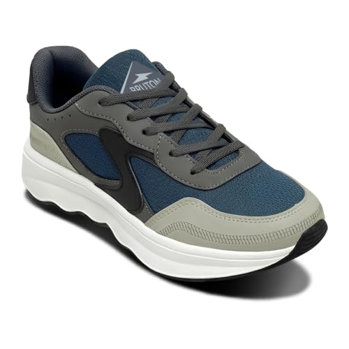 Image of BRUTON Men's RAPTOR-608 Blue Casual Stylish Sneakers | Lightweight Lace-Up Shoes | Cushioned Walking, College, Travel & Everyday Casual Footwear