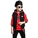 Produktbild SXSHUN Kinder Mädchen Jungen Winter Trainingsanzug Jogginganzug Sportanzug 3tlg Bekleidungsset Sweatjacke + Hose + Weste, Rot, 122/128 (Etikettengröße:130)