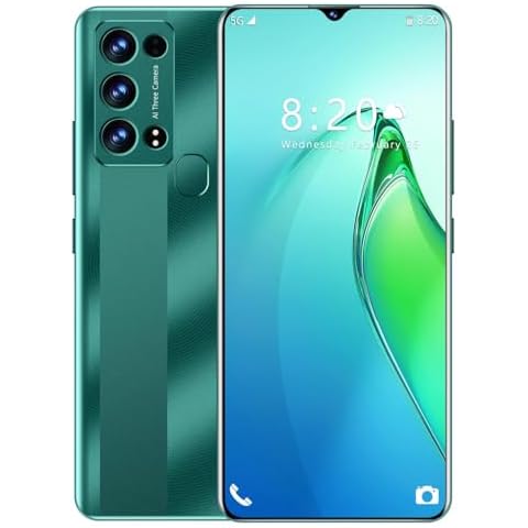 Echoamo Rino 9 Unlocked Phones,Android 13 SmartPhone, 6GB+256GB Large Memory, Support Dual SIM Dual Standby Face Recognition 6000mAh Ultra Long Life Battery (Green) Cover