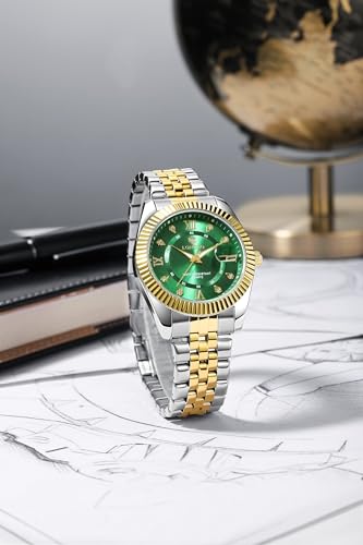 Image of Longbo Trident 83831 Analog Watch with Studded Dial Accents, Stainless Steel Bracelet, Luminous Hands & Date Display | Men | Office, Business, Formal & Gifting