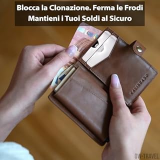 OW-Travel Custodie Blocco RFID. Protezione Anti-frode. RFID Protection. Proteggi Carte di Credito Contactless custodia (Porta Bancomat Schermato 5)