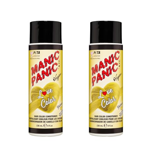 Manic Panic Love Color Amarillo Corazón, Sin crueldad, Vegano y vibrante 2 x 236ml