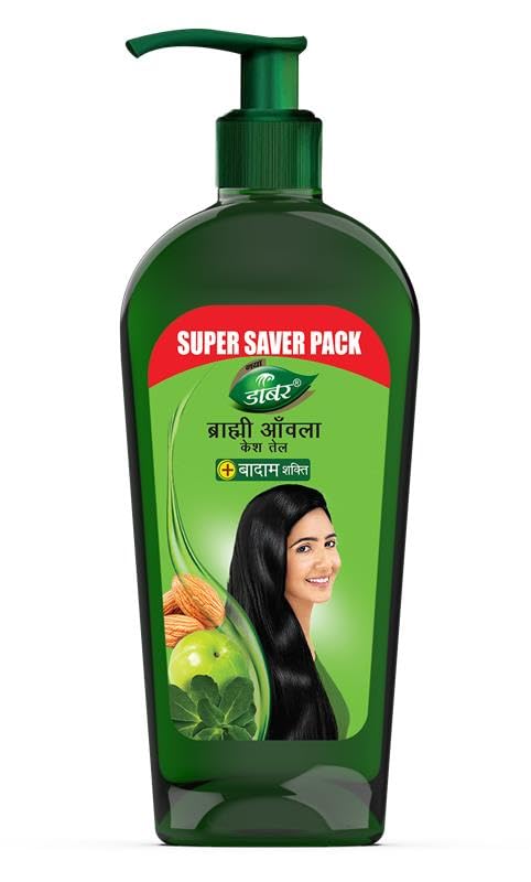 Image of Dabur Brahmi Amla Hair Oil 600ml | Brahmi Amla Extract with Almond Oil & Vitamin E | Promotes Healthy Hair Growth, Treats Dandruff and strengthens Hair | For Long, Black and Strong hair