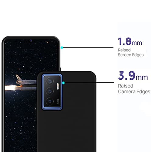 Image of HELLO ZONE Exclusive Matte Finish Soft Back Case Cover for Vivo V23e / Vivo V23E 5G / Vivo Y75 4G - Black