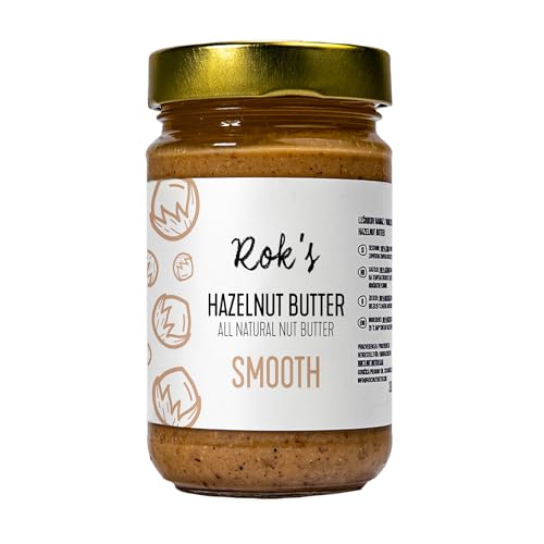 Roks Haselnussbutter cremig 300g 100% Haselnüsse | Proteinreich vegan glutenfrei ohne Palmöl & Zuckerzusatz | Für Brot Porridge Backen Desserts & bewusste Ernährung