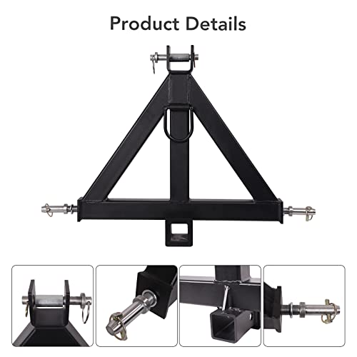 3 Point Trailer Hitch 2 In Receiver 3pt Quick Hitch Attachment With 3 Trailer Balls Tractor Tow Drawbar Adapter Compatible With Kubota - Foto 13